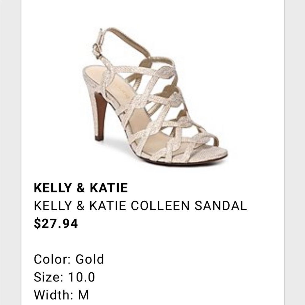 BRAND NEW • Kelly & Katie Colleen heel - gold/silver fleck strappy heel